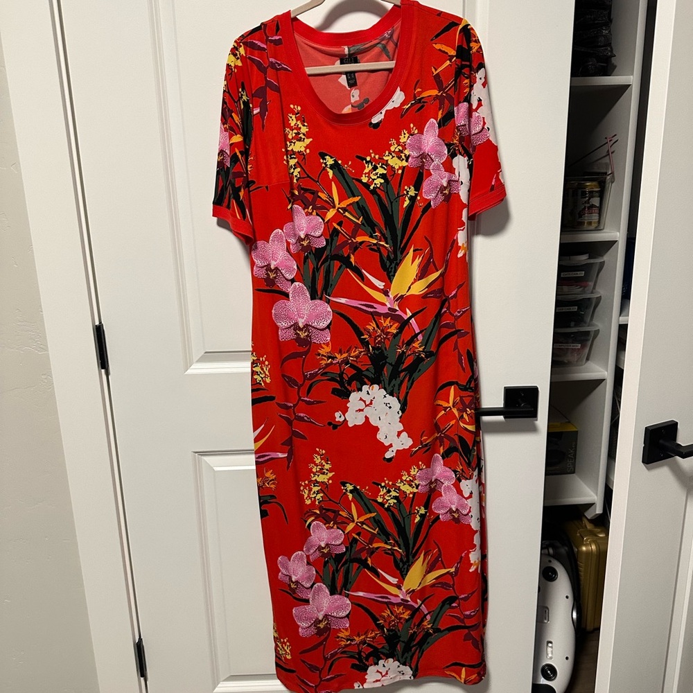 Floral Red Dress